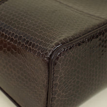 Loro Piana Dark Chocolate Licorice Extra Pouch L19 Python Bag