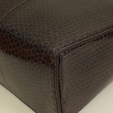 Loro Piana Dark Chocolate Licorice Extra Pouch L19 Python Bag