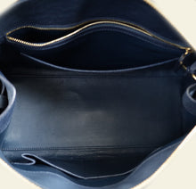 Loro Piana Navy Blue Ostrich Handle Bag