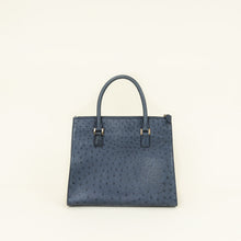 Loro Piana Navy Blue Ostrich Handle Bag
