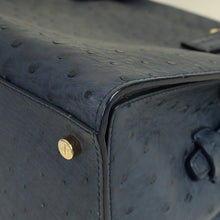 Loro Piana Navy Blue Ostrich Handle Bag