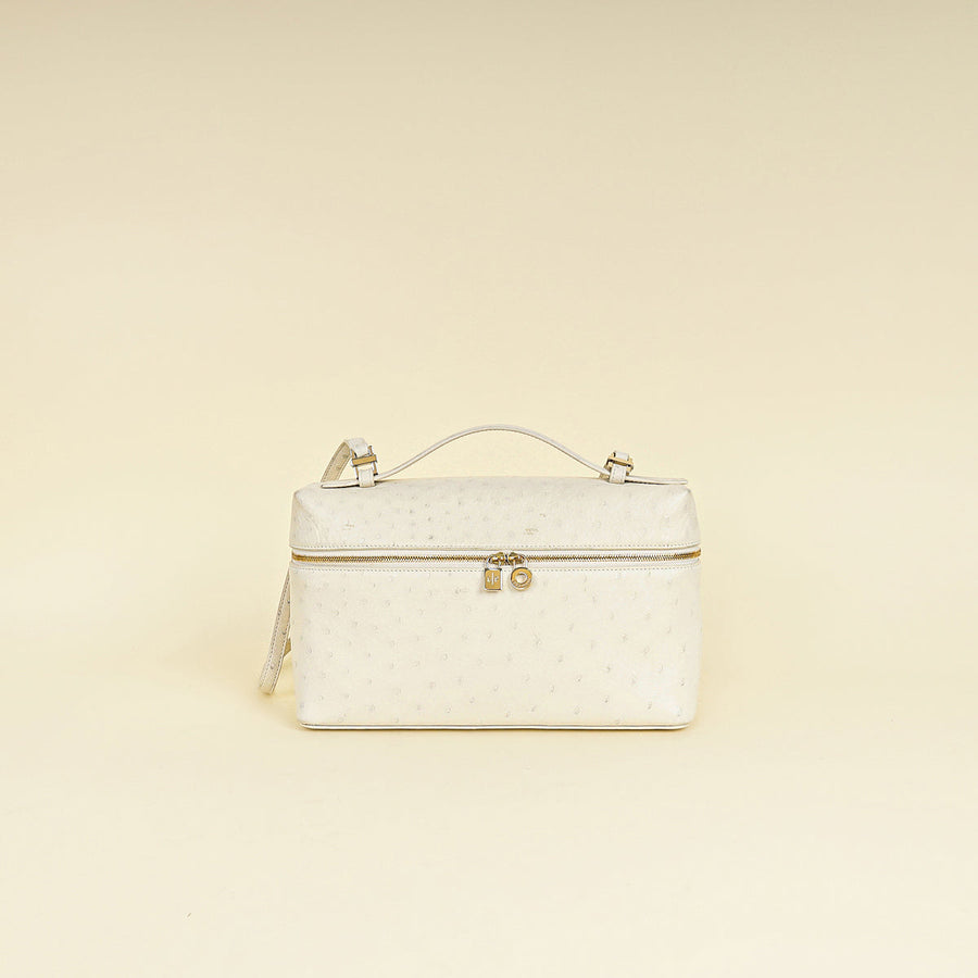 Loro Piana Whisper White Ostrich Extra L27 Bag