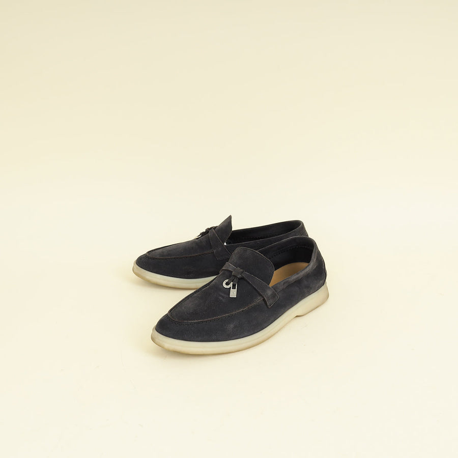 Loro Piana Caviar Summer Charms Walk Loafers 36