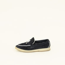 Loro Piana Argo Blue Melange Summer Charms Walk Loafers 37