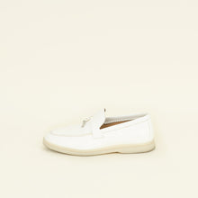 Loro Piana White Summer Charms Walk Loafers 37.5