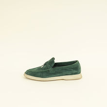 Loro Piana Glass Green Summer Walk Charms Loafers 38.5
