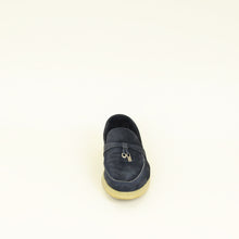Loro Piana Argo Blue Melange Summer Charms Walk Loafers 38.5
