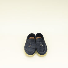 Loro Piana Argo Blue Melange Summer Charms Walk Loafers 38.5