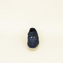 Loro Piana Argo Blue Melange Summer Charm Loafer 38.5
