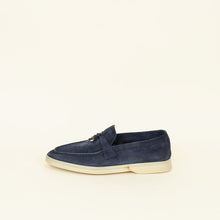 Loro Piana Argo Blue Melange Summer Charm Loafer 38.5
