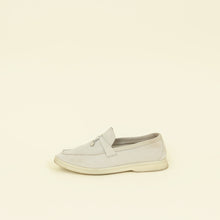 Loro Piana Pearl Gray Summer Charms Walk Loafers 39