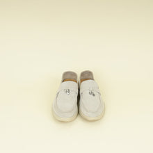 Loro Piana Pearl Gray Summer Charms Walk Loafers 39