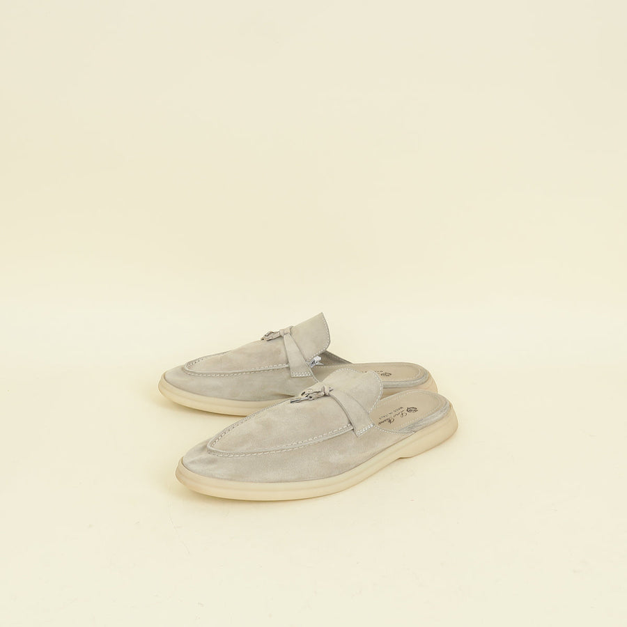 Loro Piana Tapioca Babouche Charms Walk Loafer 40.5
