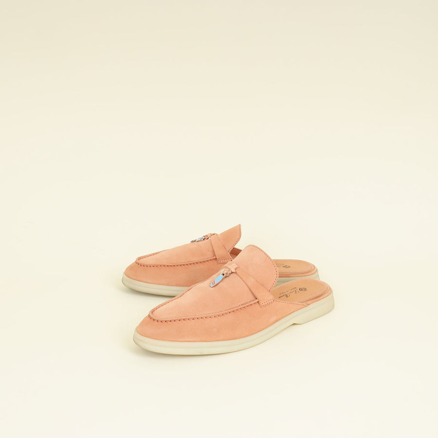 Loro Piana Himalayan Salt Summer Charms Walk Babouche Loafer 40