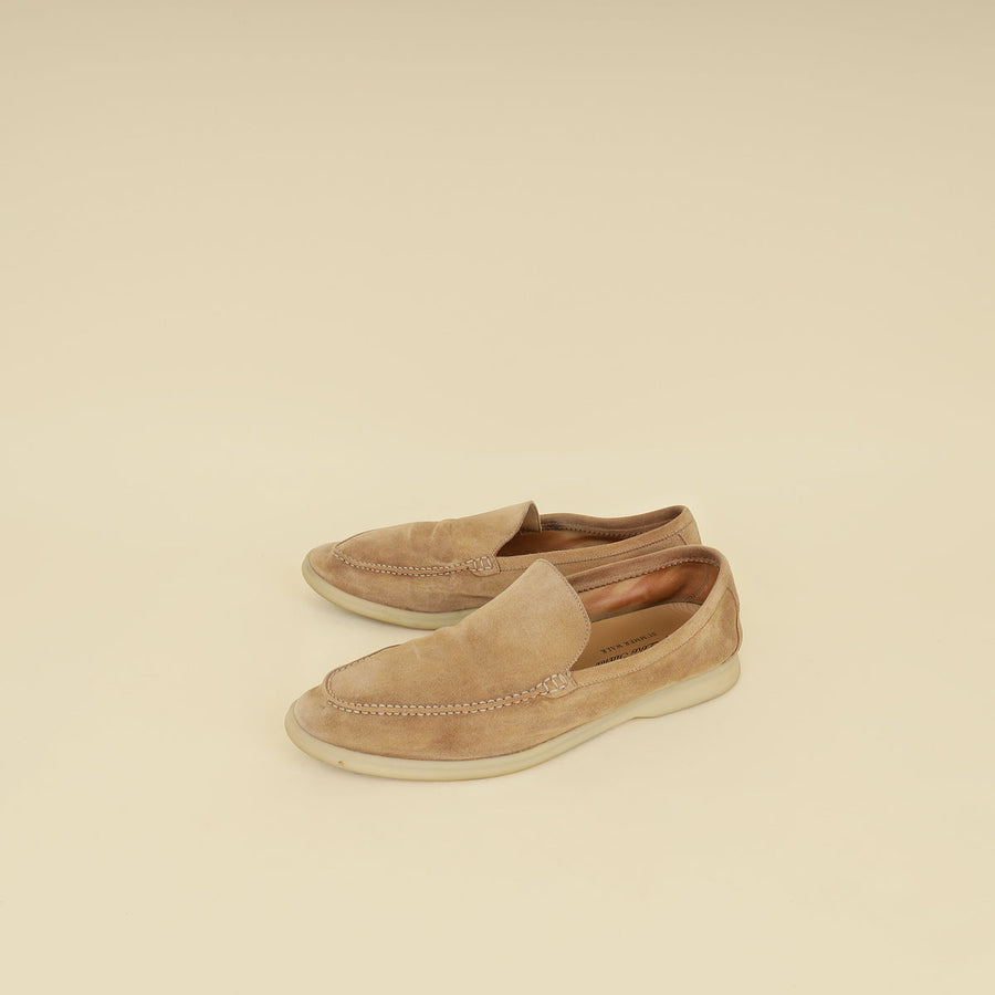 Loro Piana Sand Summer Walk Loafers 45