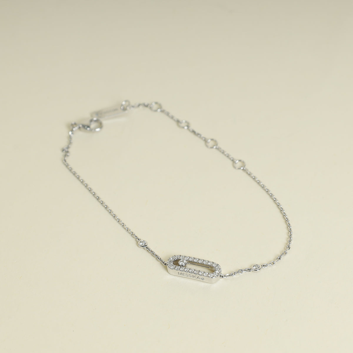 Messika 18K White Gold Move Uno Studded Diamond Bracelet