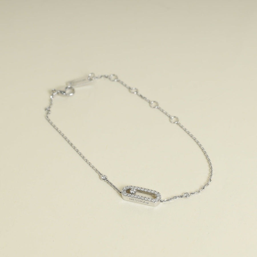 Messika 18K White Gold Move Uno Studded Diamond Bracelet