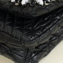 Miu Miu Black Matelasse Crystal Flap Bag