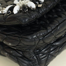 Miu Miu Black Matelasse Crystal Flap Bag