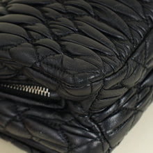 Miu Miu Black Matelasse Crystal Flap Bag