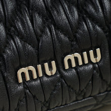 Miu Miu Black Matelasse Crystal Flap Bag