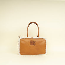 Miu Miu Bicolor Beau Shearling Top-Handle Bag