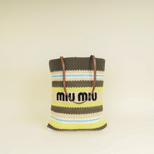 Miu Miu Multicolor Woven Raffia and Crochet Fabric Beach Tote Bag