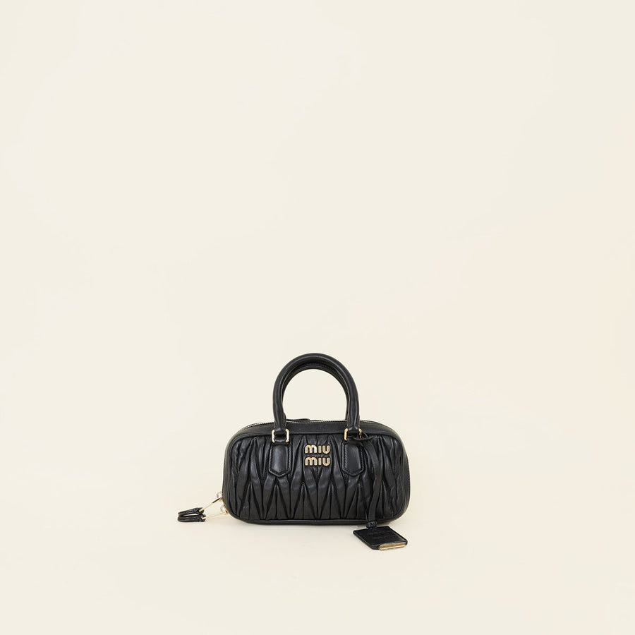 Miu Miu Black Matelassé Arcadie Mini Bag