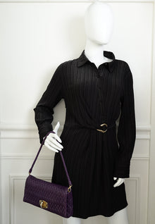Miu Miu Violet Gaufre Crystal Cloqué Clutch Bag