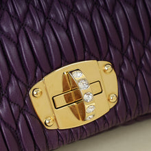 Miu Miu Violet Gaufre Crystal Cloqué Clutch Bag