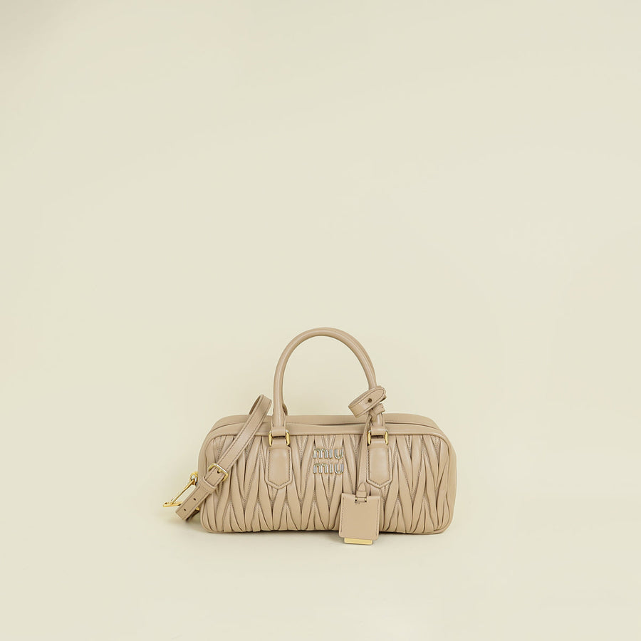 Miu Miu Beige Arcadie Matelassé Nappa Small Bag