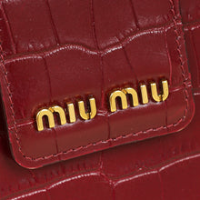 Miu Miu Burgundy Crocodile Mini Shoulder Bag