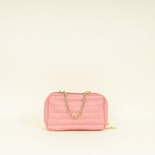 Miu Miu Pink Softy Logo Embossed Chain Shoulder Bag