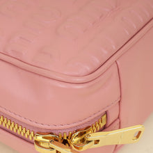Miu Miu Pink Softy Logo Embossed Chain Shoulder Bag