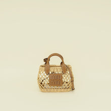 Miu Miu Bicolor Wicker Basket Tote Bag