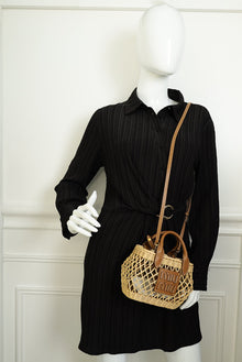 Miu Miu Bicolor Wicker Basket Tote Bag