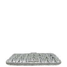 Miu Miu Metallic Silver Matelasse Frame Clutch