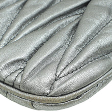Miu Miu Metallic Silver Matelasse Frame Clutch