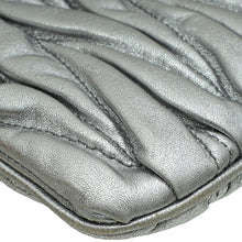 Miu Miu Metallic Silver Matelasse Frame Clutch