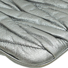 Miu Miu Metallic Silver Matelasse Frame Clutch