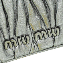 Miu Miu Metallic Silver Matelasse Frame Clutch
