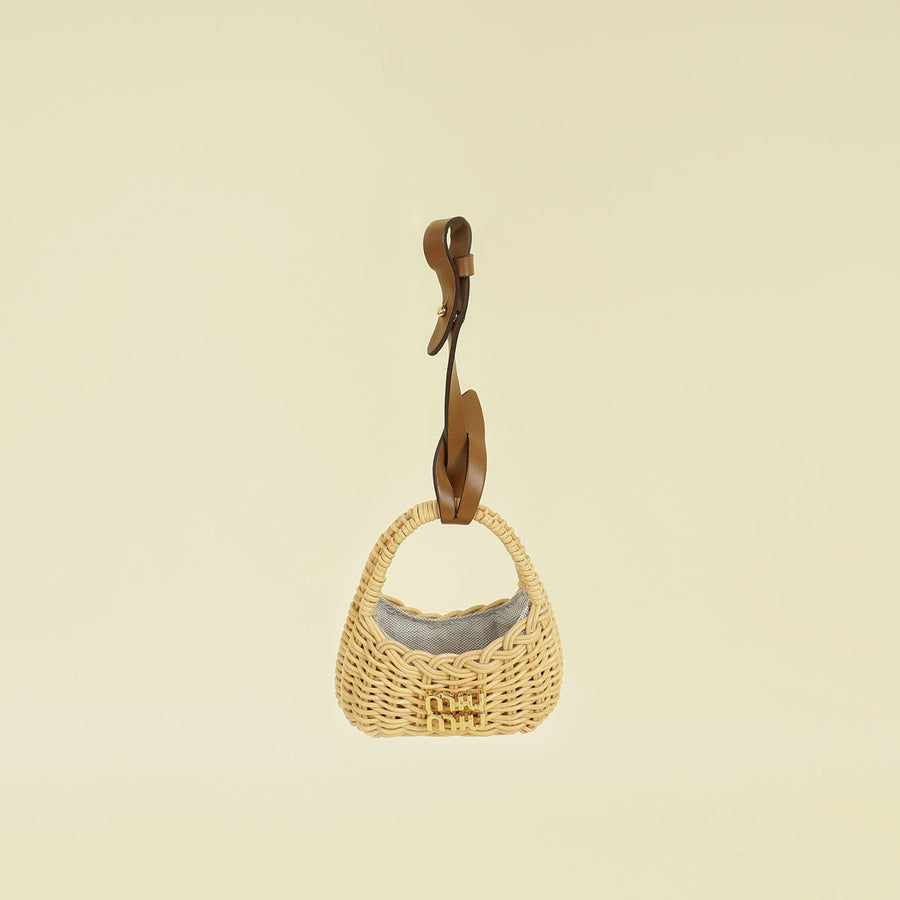 Miu Miu Bicolor Wander Wicker Bag Charm