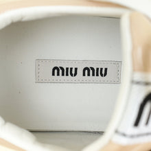 Miu Miu Beige Platform w/Crystal Lace Up Sneakers 35