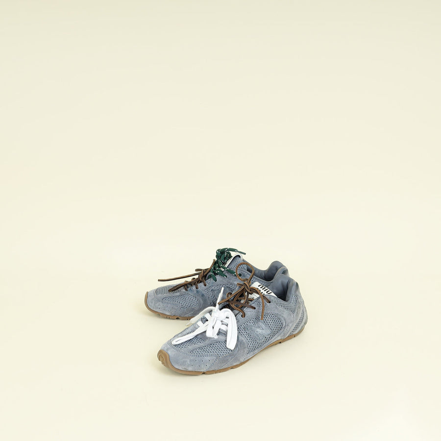 Miu Miu Periwinkle Blue x New Balance 530 SL Suede Sneakers 37