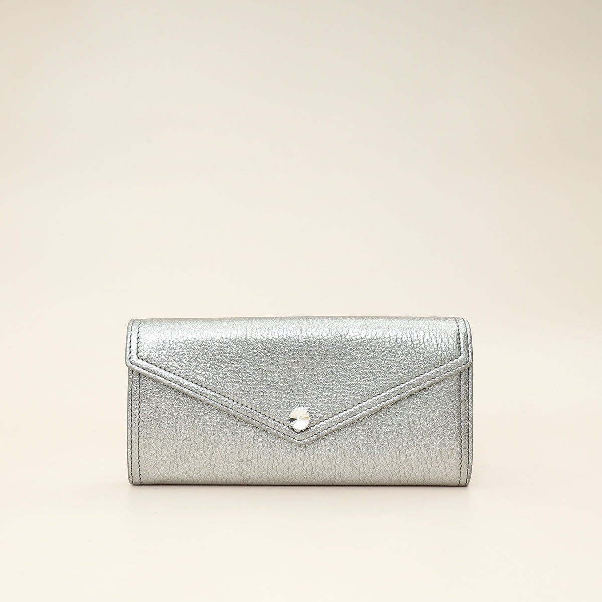 Miu Miu Metallic Silver Crystal Continental Wallet