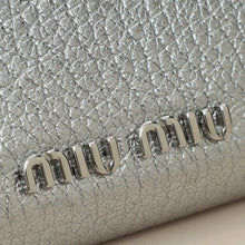 Miu Miu Metallic Silver Crystal Continental Wallet