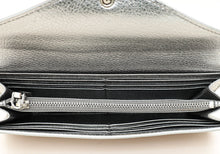 Miu Miu Metallic Silver Crystal Continental Wallet