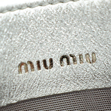 Miu Miu Metallic Silver Matelassé Nappa Card Holder