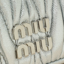Miu Miu Metallic Silver Matelassé Nappa Card Holder