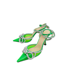 Mach & Mach Green PVC Crystal Bow 110 Pumps 38